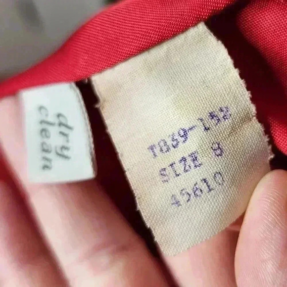 Vtg Pendleton Women Red Virgin Wool Long Pea Trench Coat Double Breasted Sz 8 - Picture 4 of 6